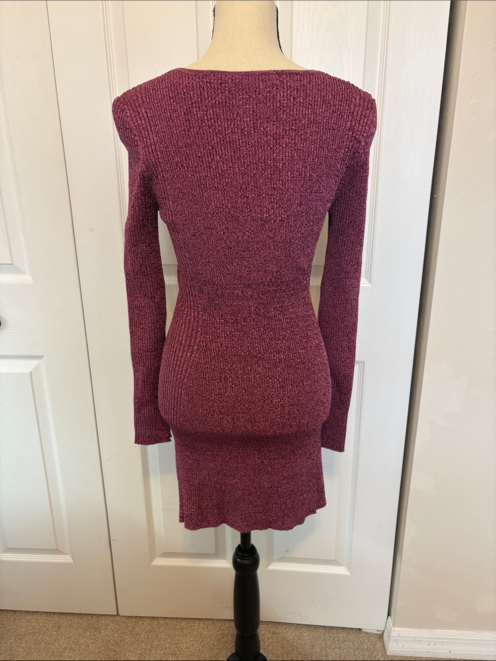 NWOT Simkhai Jonathan Simkhai Danika Cutout Knit Mini Dress Plum Berry. Sz M,L,X - Picture 5 of 8